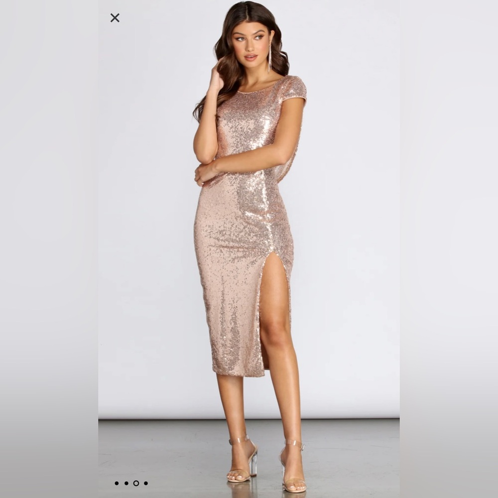 Windsor Rose Gold Sequin Dress